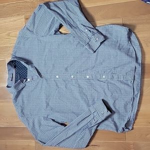 Ted Baker London Long‎ Sleeve Button Up Shirt Navy Blue Check 7